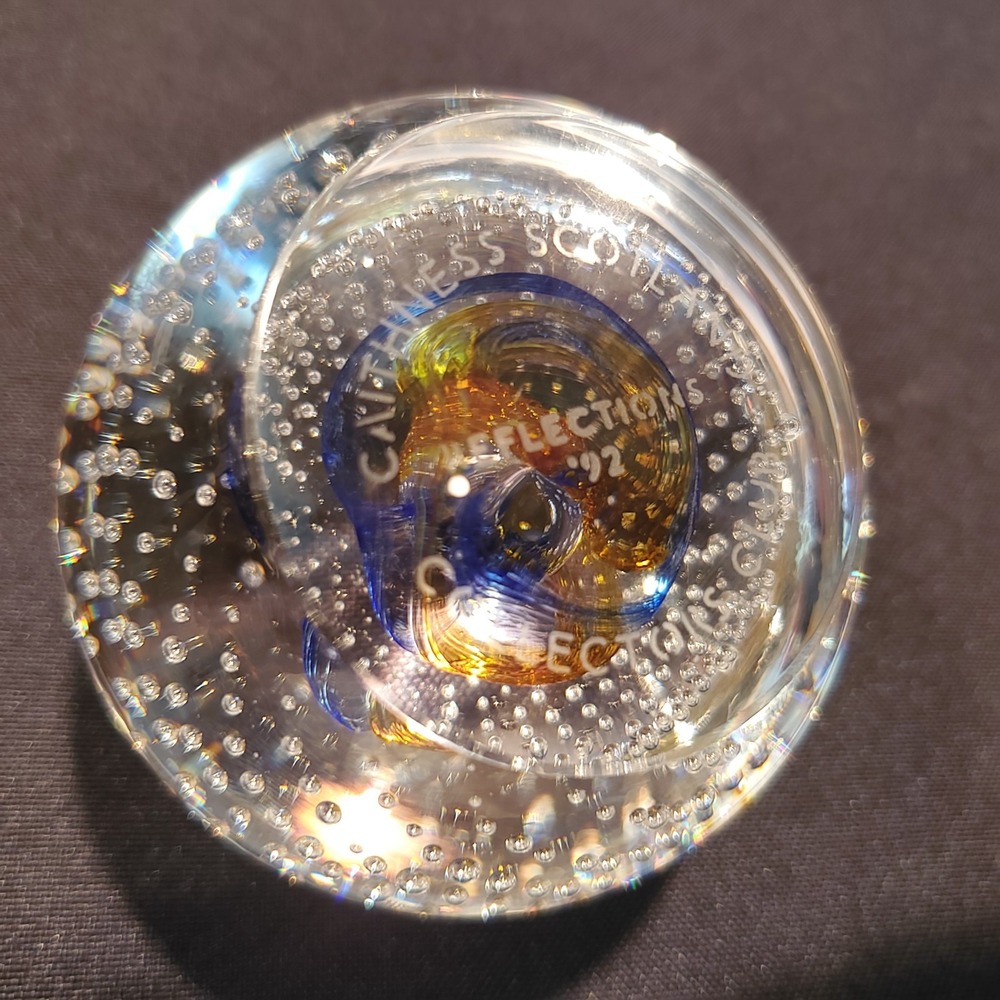 Caithness Reflections 1992 Controlled Bubbles Paperweight Scotland Collectors - Picture 8 of 10